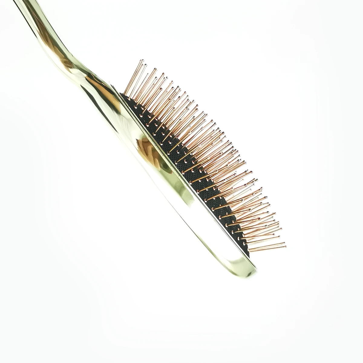 Customize Anti-static Round Head Private Label Plastic Air Cushion Massage Steel Needle Paddle Hair Brush Comb With Metal Pins