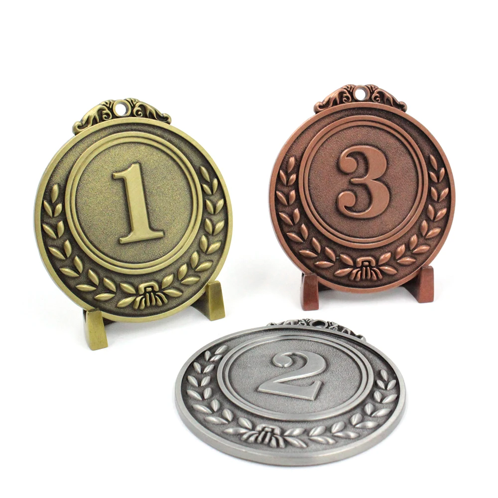 High Quality Double Side Embossed Silver Gold Silver Bronze Medals Ice Hockey Dance Metal Sports Medal And Trophies With Ribbon