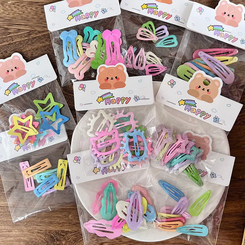 Star Heart BB Hair Clips Women Snap Hairpins Side Barrettes Hair Cool Clip Kids Boutique Girls Accessories HairClips(10pcs/bag)