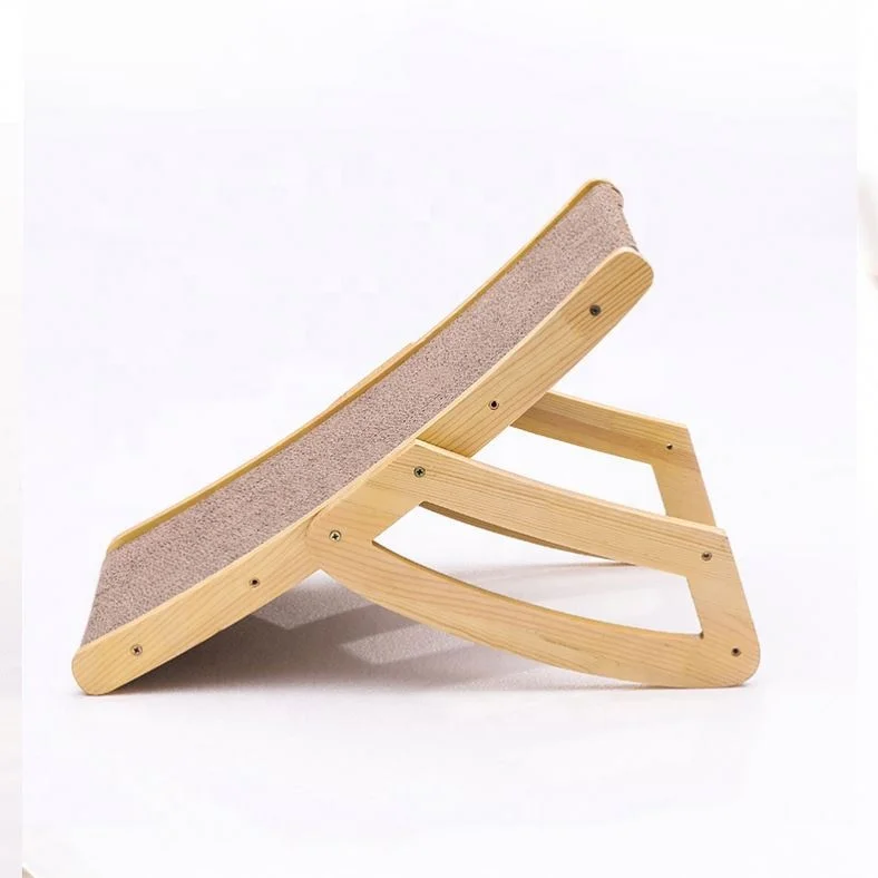 New Design High Quality Wooden Cat scratch CardBoard  Portable Adjustable Cat Scratcher Lounge