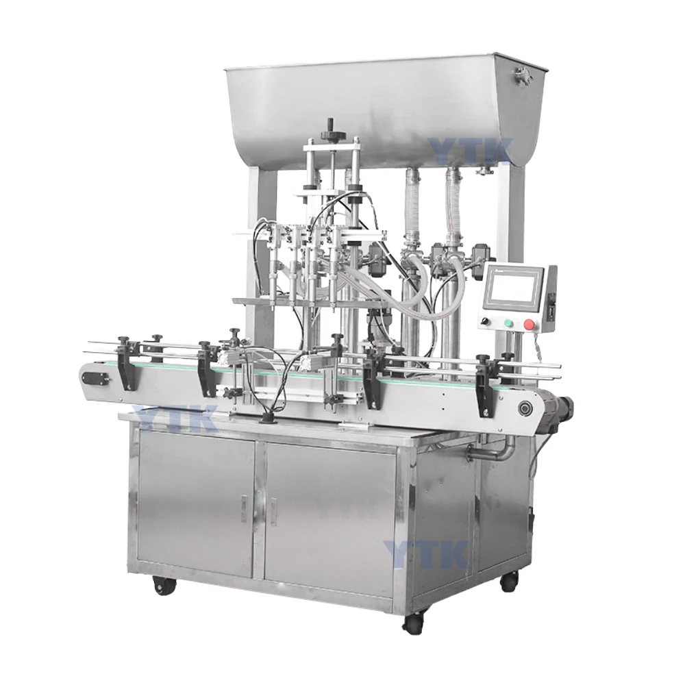 YTK-APF4/6/8 Automatic Honey Pneumatic Jam Fruit Juice Ketchup Peanut Butter Paste 4 Heads Bottle Filling Machine Line