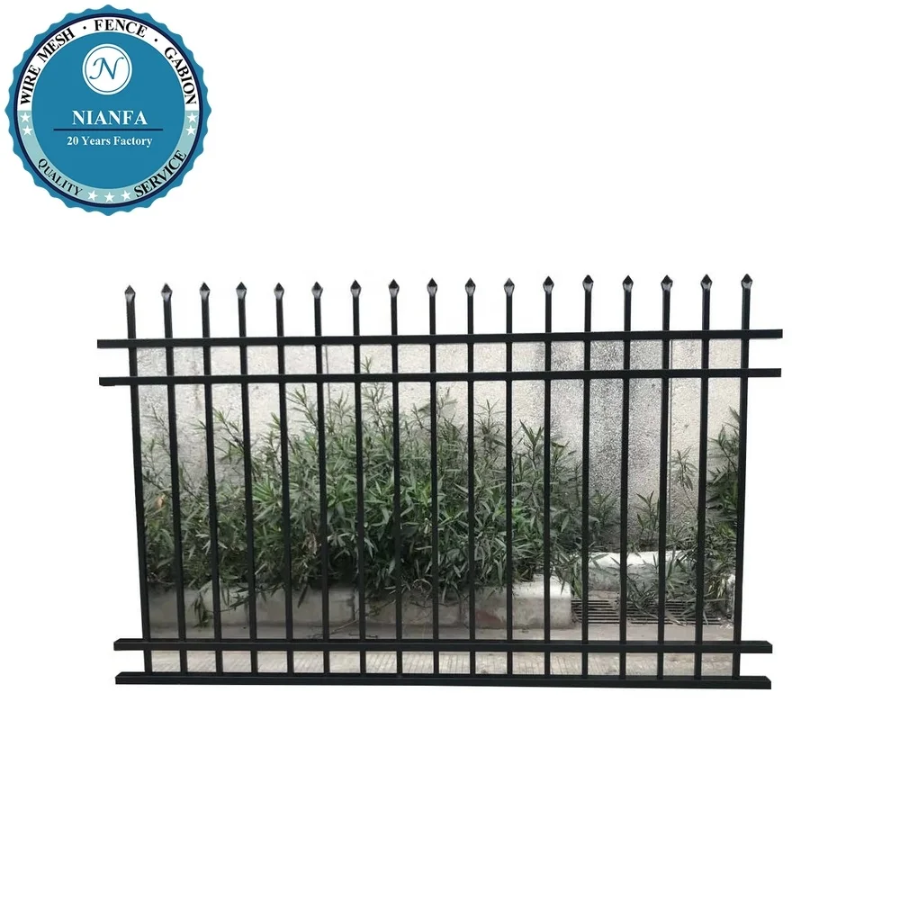 security metal fence wrought iron grill gate design/ powder coated galvanized iron fencing/ decoration garden house fence
