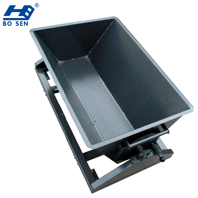 New Style Dark Blue Industrial Heavy Duty Iron Chip Trolley Dump Reversible Garbage Truck Waste Seld Tipping Bins