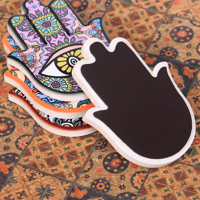 Creative Ceramic Fridge Stickers European And American Style Fatima Fridge Stickers Angel Eyes Magnetic Fridge Stickers