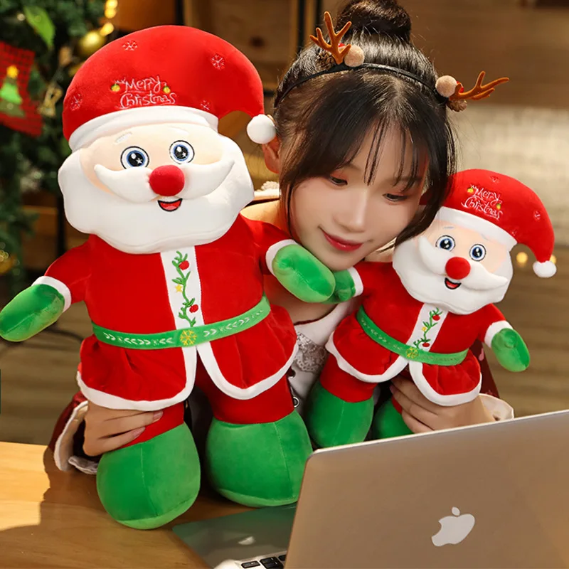 Custom size logo style Wholesale china trade toys plush soft toy cute Santa dwarf toy big for Christmas