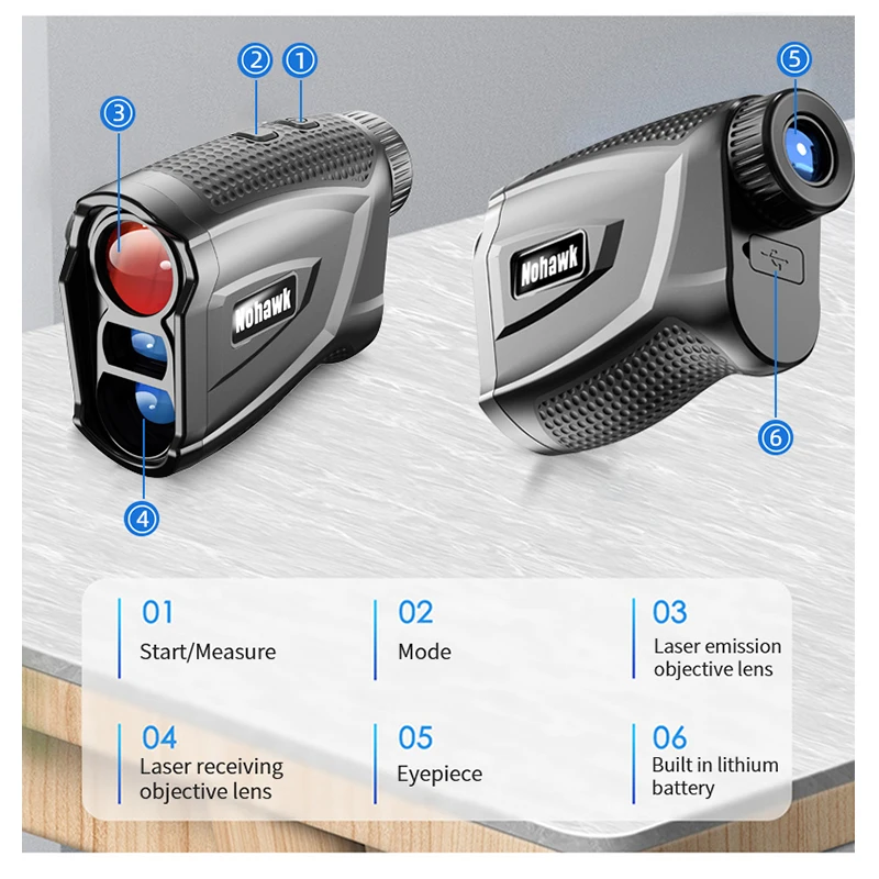 3M02 600m Nohawk Golf Long Distance Finder Watch for Hunt Monocular with Laser Range Finder Golf Rangefinder with Slope