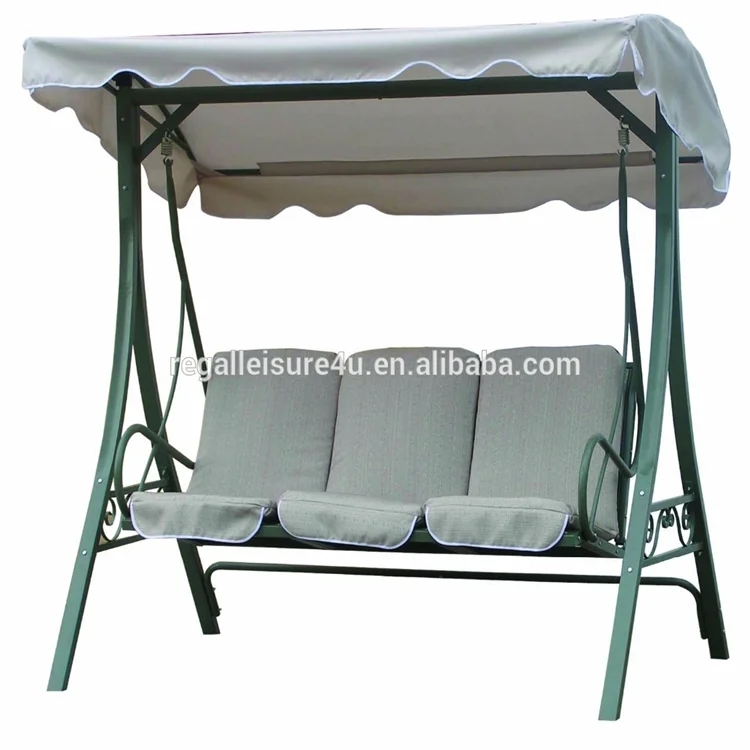 3 Seater Patio Metal Swinging Seat Bench Garden Swing Chair RLC097-4
