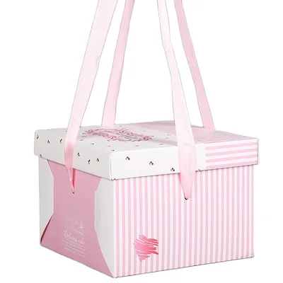 
KCCB 2020 Mini square cake box Birthday cake for box portable Paper cake box 