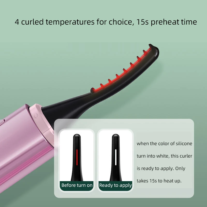 Free custom logo quick heated electric eyelash curler rechargeable eye makeup tool eye lash curler