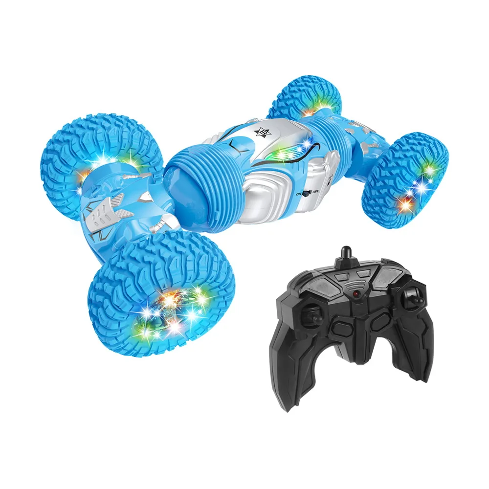 
2.4Ghz remote control transforming double sided rolling stunt rock twist climbing car toy 