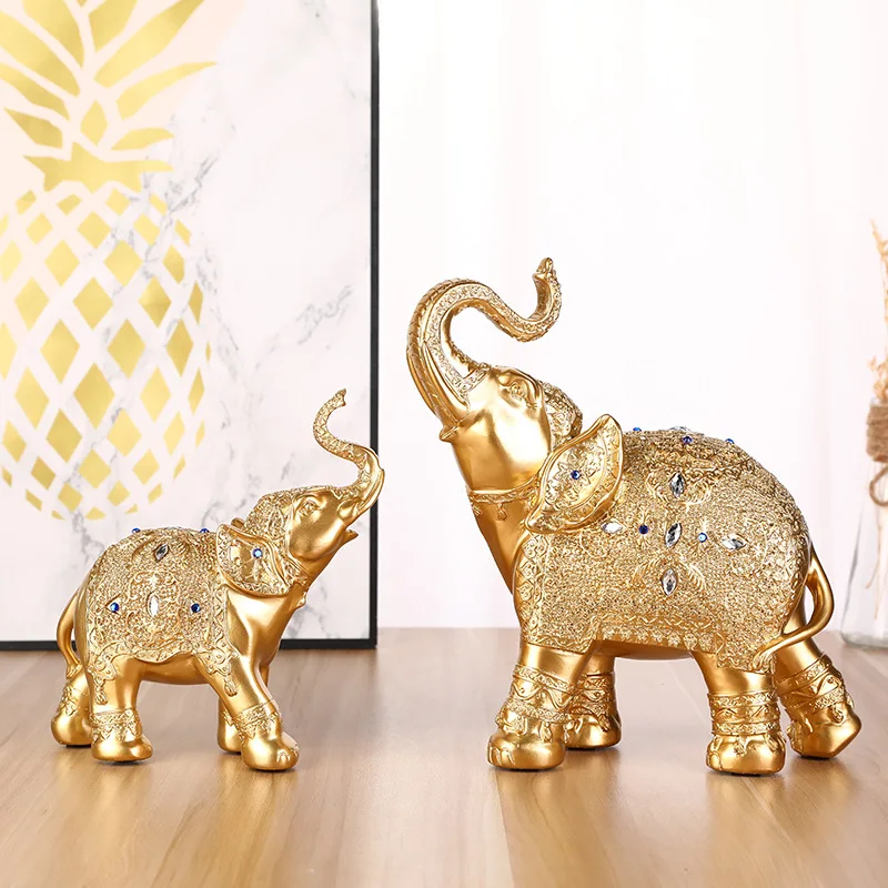Resin crafts Thailand elephant gold and silver Taipingji elephant ornaments home entrance TV cabinet animal ornaments decoration