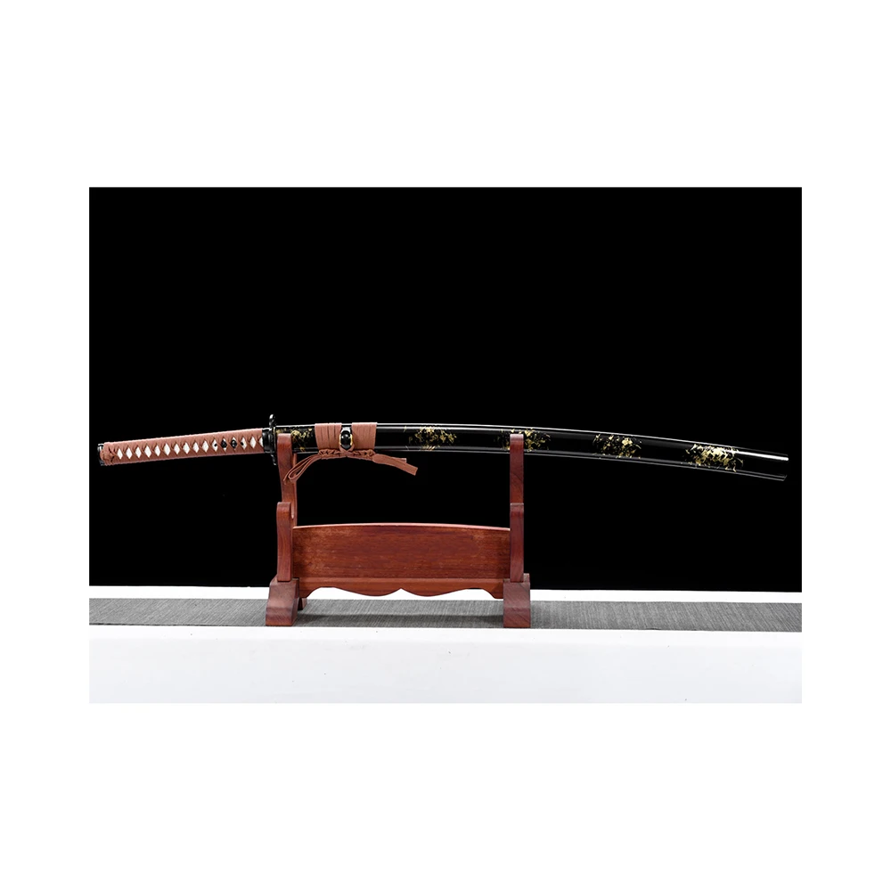 Hot Selling Traditional Sword Full Tang Blade Black Tsuba Japanese Sword Practice Kendo Wood Kids Toy Sword
