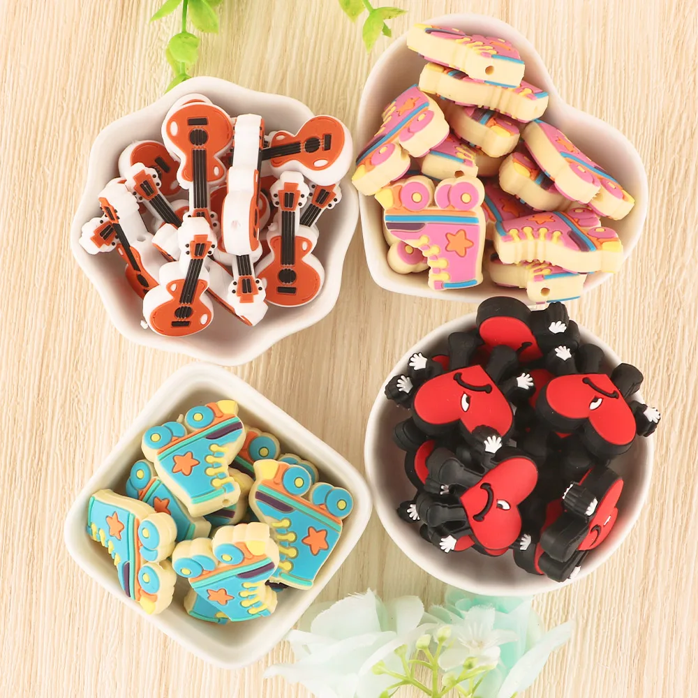 Kovict Best Sale Cartoon Mix Animal Shape Focal silicone teething beads Be used for DIY Pens Making Bracelet Jewelry beading