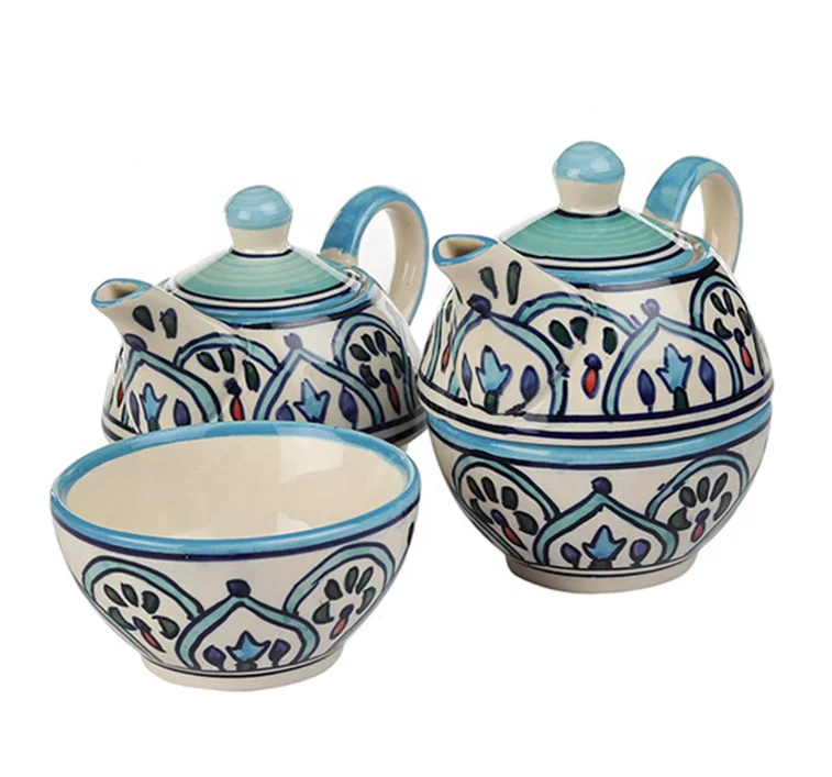 Royal Fine Porcelain Hand Crafted Decorative Teapot Unique Ceramic Teapot with Cup Set
