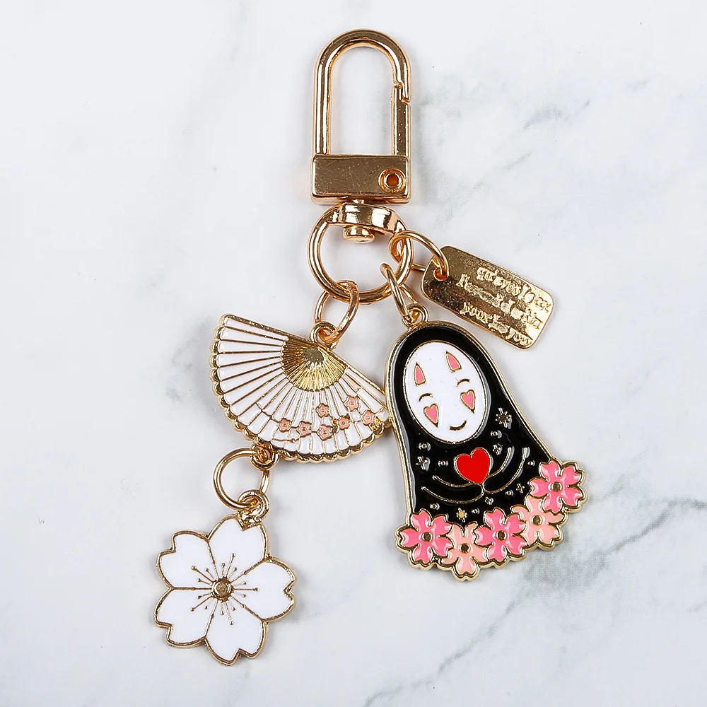Promotional Keyring Custom Logo Key Holder Cute Flower Key Chain Rose Gold Hard Soft Enamel Metal Keychain