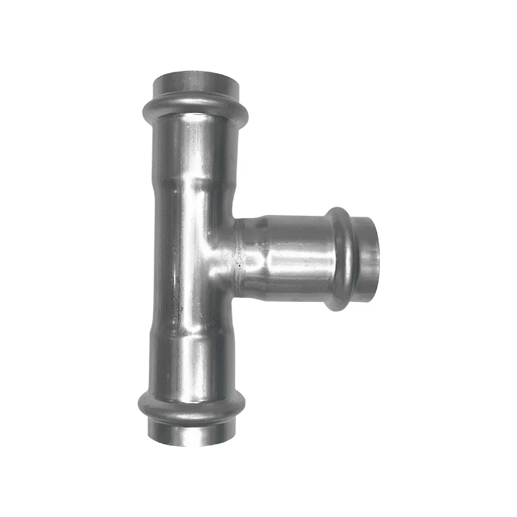 
Pressed connection Tube Fittings 304 Stainless Steel Equal Tee for water pipe connection 