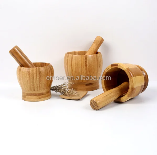 bamboo Wood Mortar and Pestle