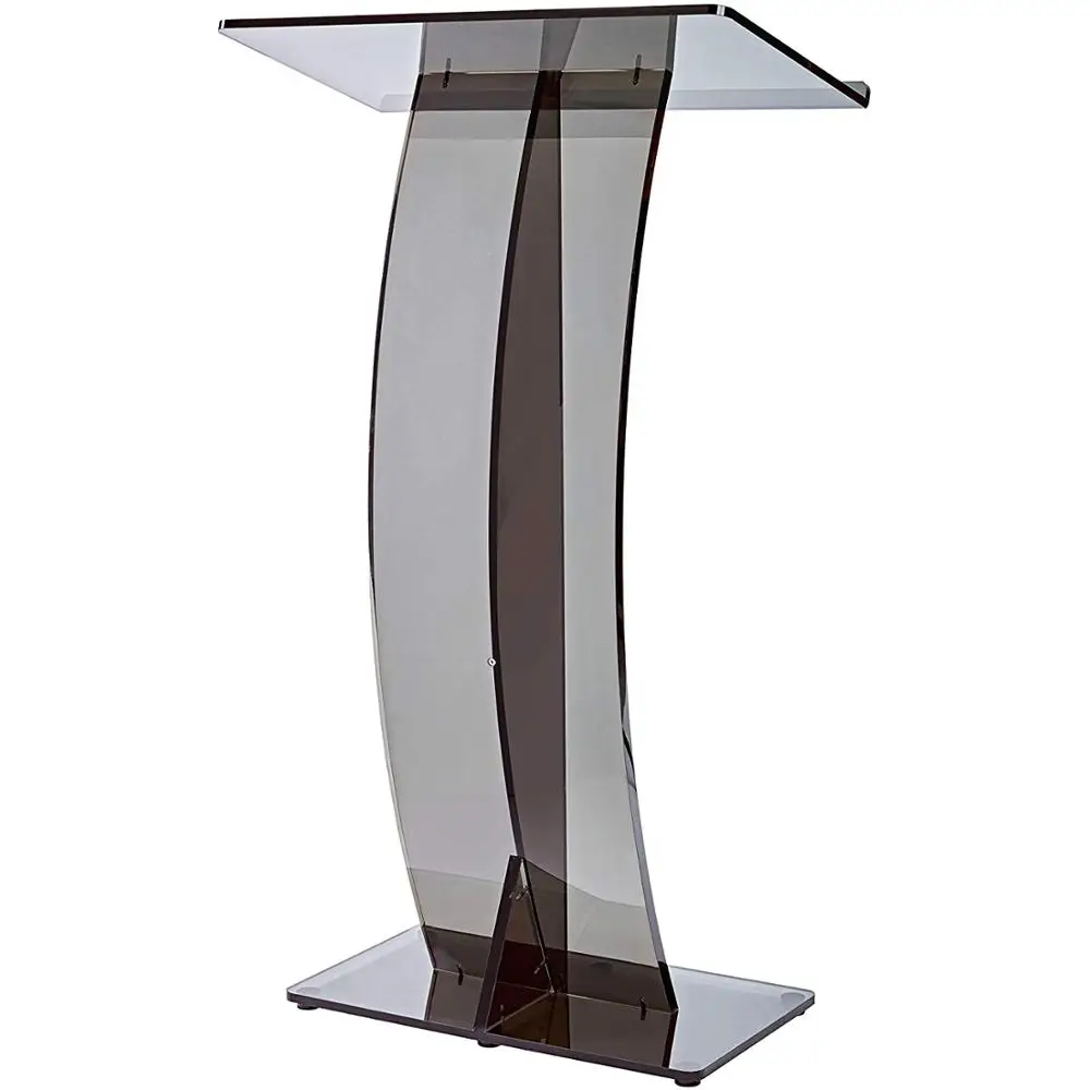 Lectern for Lectures Recitals Speech Clear Black Curved Stand