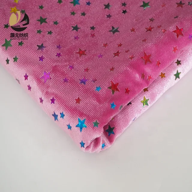 New velvet soft fabric star sequins design colorful knitted fabric for dress
