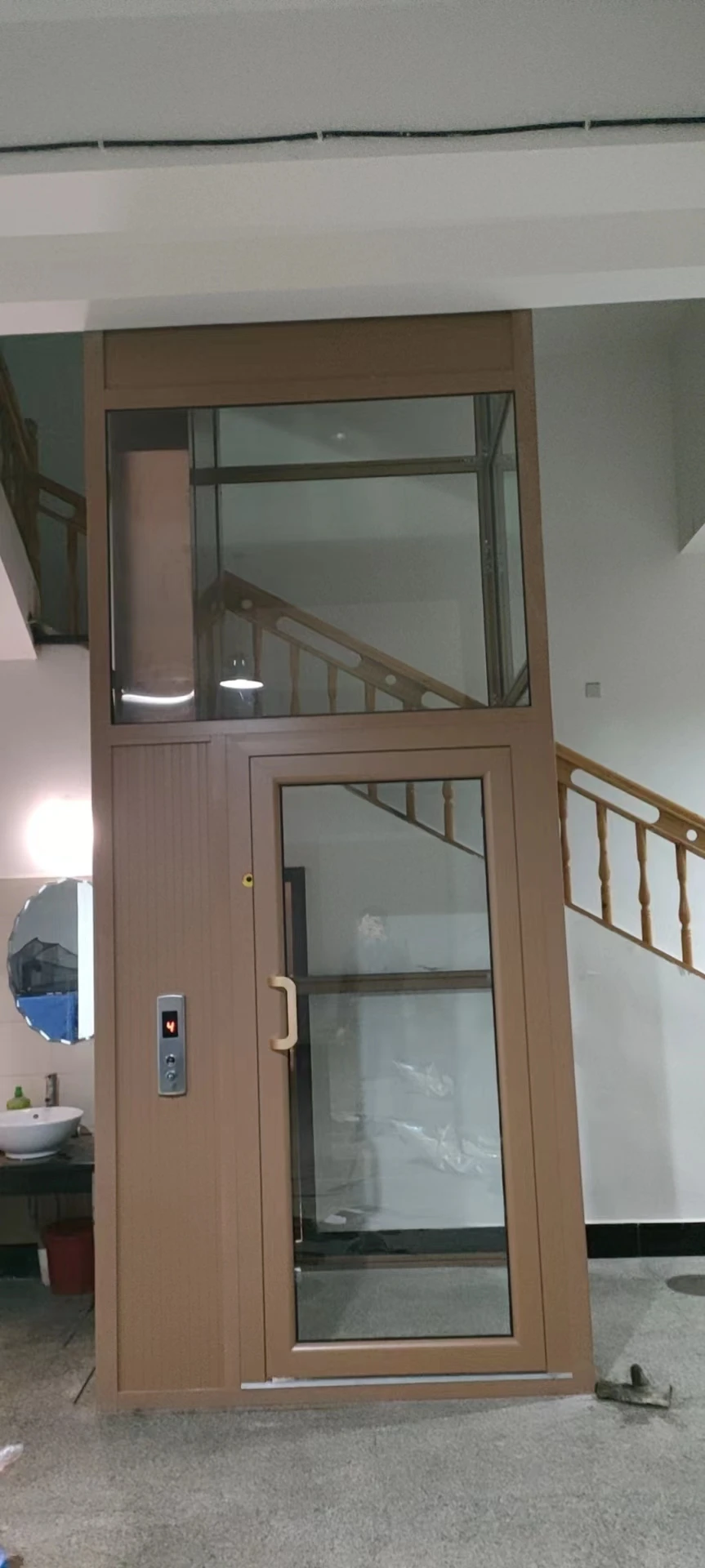 Cheap Hydraulic Low Noise Glass Car Home Hydraulic Automatic Vertical Glass Luxating Outdoor Lift China Residential Elevator