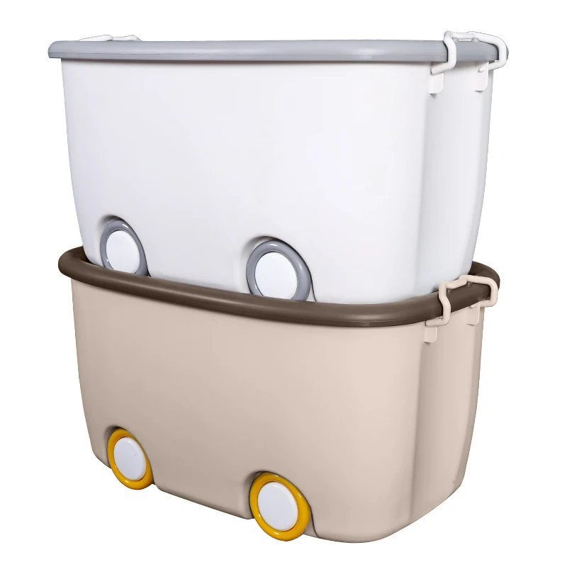 
China Suppliers PP Material Plastic Storage Box With Wheel 
