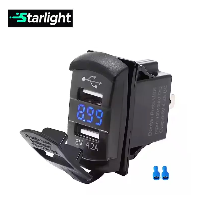 Универсальный DC 12V USB зарядное устройство разъем водонепроницаемый 5V 4.2A USB розетка автомобильное зарядное устройство адаптер с вольтметром для автобуса морской лодки