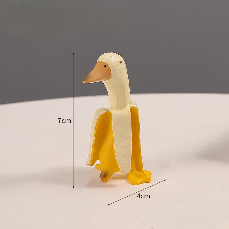 Cartoon Cute Duck Desktop Decoration Resin Crafts Cute Banana Duck Ornament Still Anxious Duck Figurine Cute Friend Gift