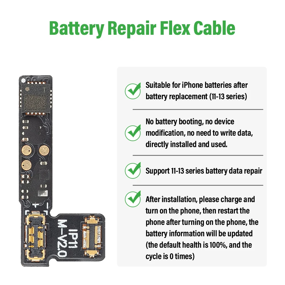 Kara Manda 2023 for 11 12 13 Pro Max Mini iPhone Health Battery Repair Flex Cable Solve Battery Encryption Remove Error Warning
