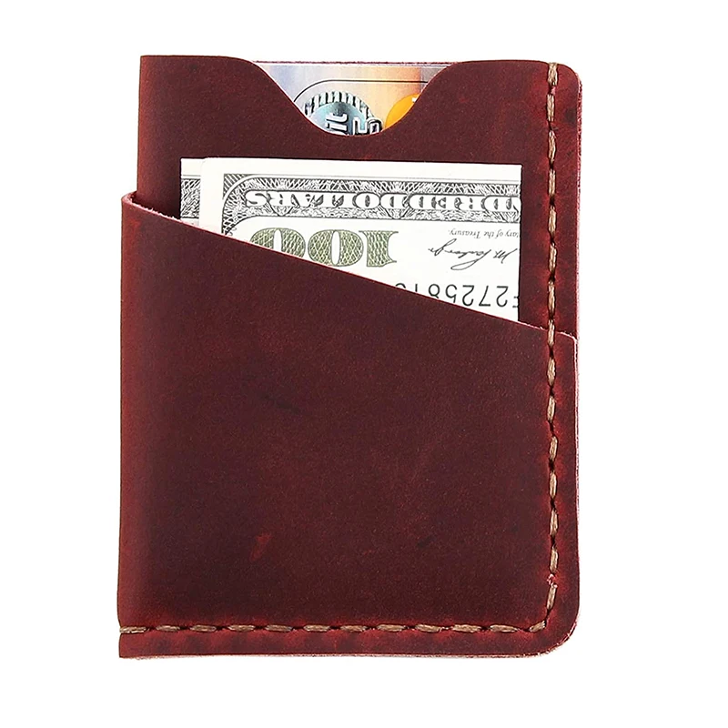 leather slim card holder Front Pocket wallet Handmade Genuine Leather Minimalist credit card holder