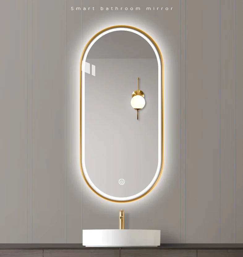 Smart aluminum mirror frame for bath room bedroom brush gold rose gold silver black