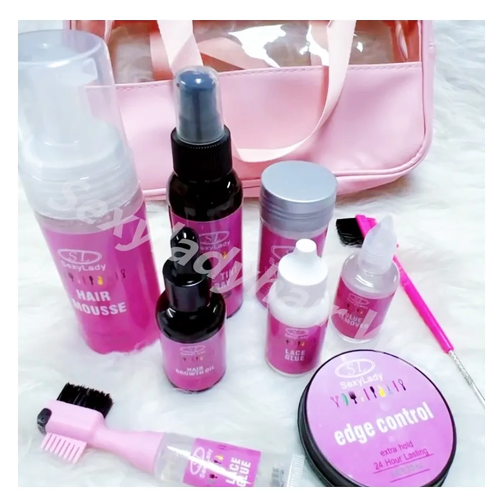 WY2 Custom logo lace glue curling foam glue remover wig kit products set wig install kit box