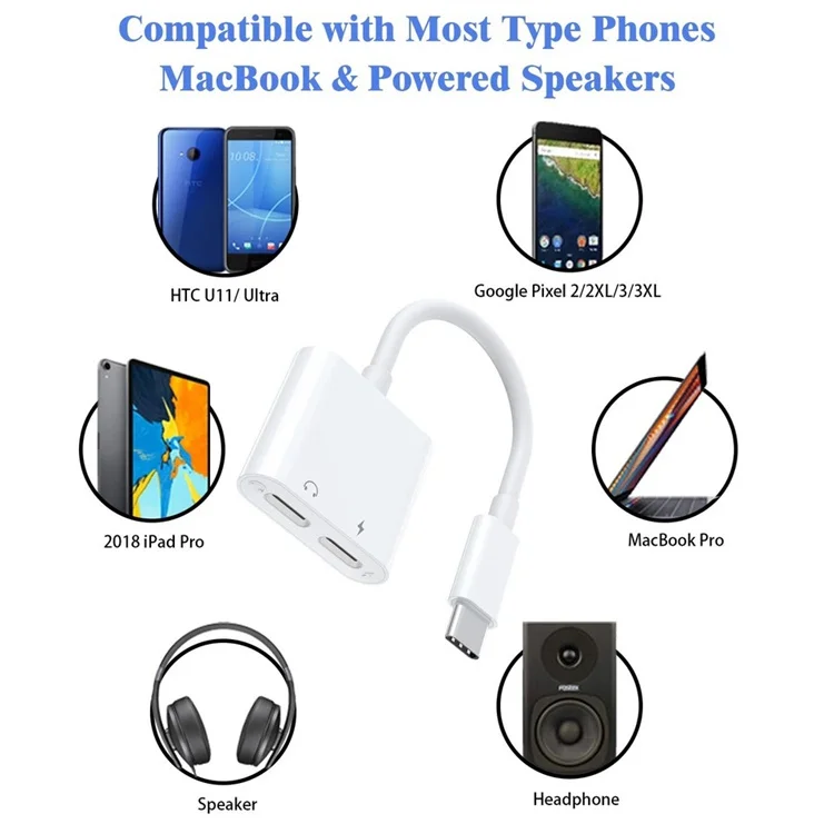 ЦАП USB C разветвитель для наушников 2 в 1 Тип адаптер Samsung Note 20 S21 S20 Fe Huawei P40 Xiaomi 11 10 AUX