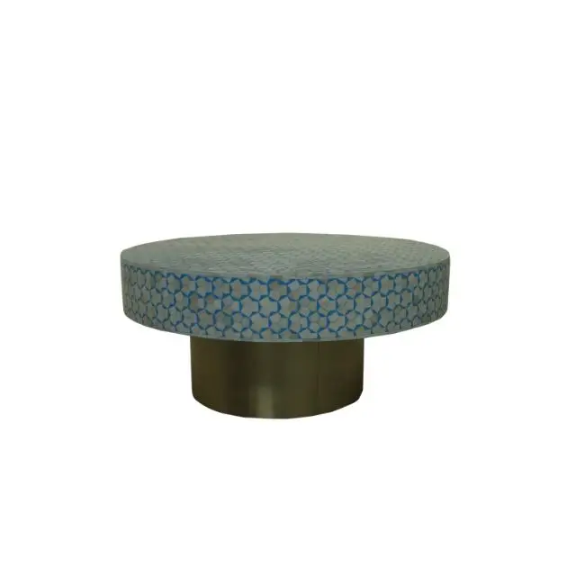 Круглый журнальный столик Trigua Royal Blue Bone, Классическая Роскошная мебель для дома, оптовая цена
