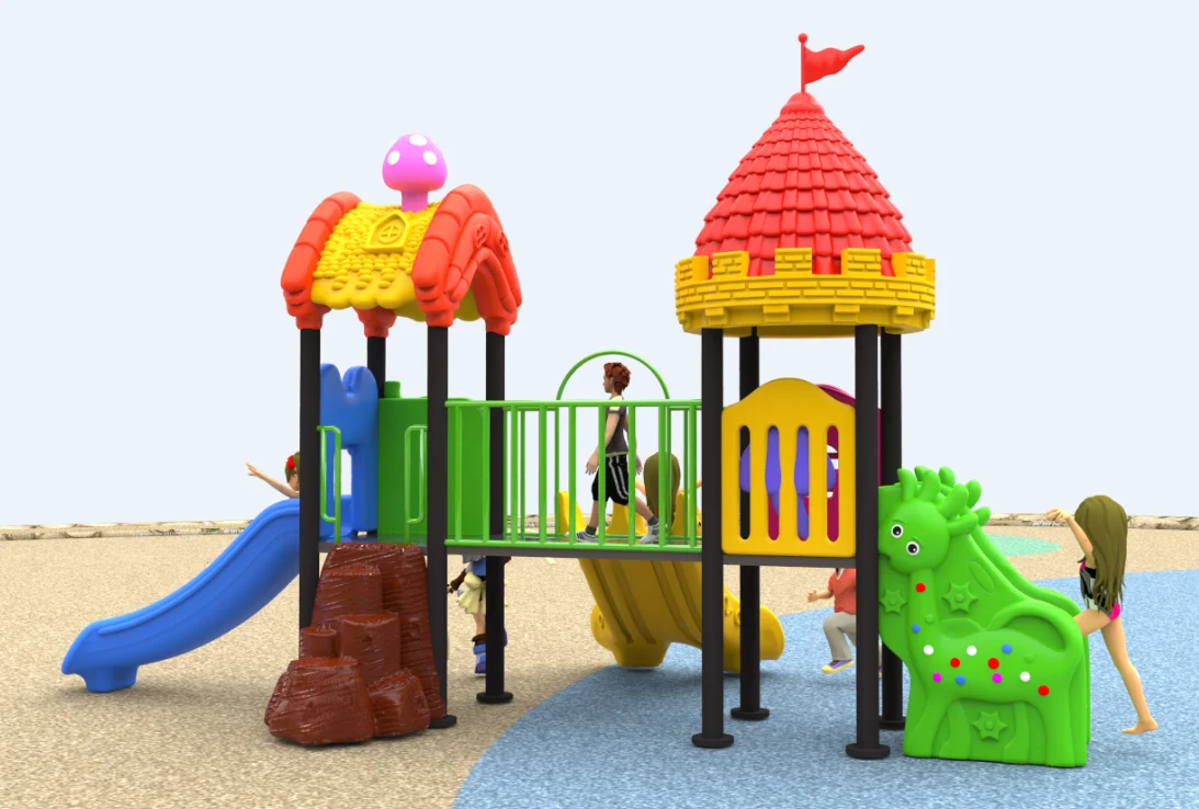 outdoor playground kids lovely plastic slide kindergarten outdoor playground equipment for children factory Outlet