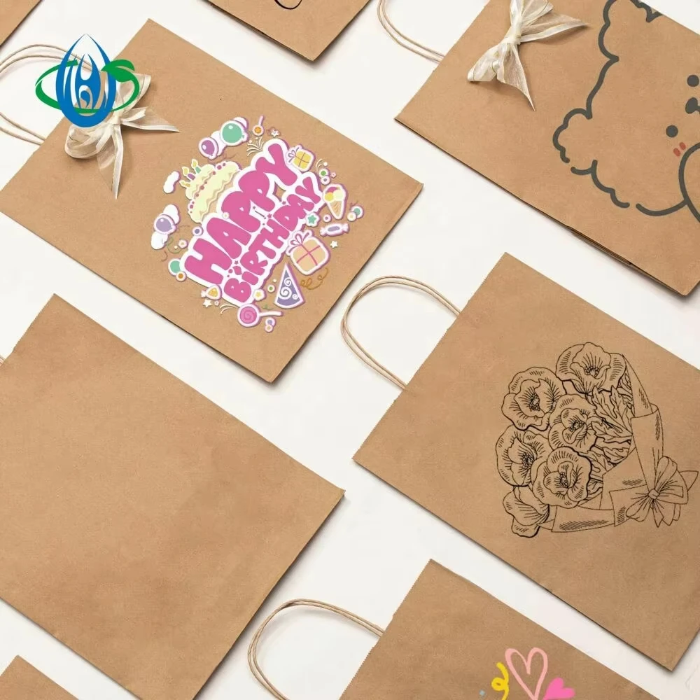Custom Paper Bag Recycled Brown Paper Bag With Logo Printed