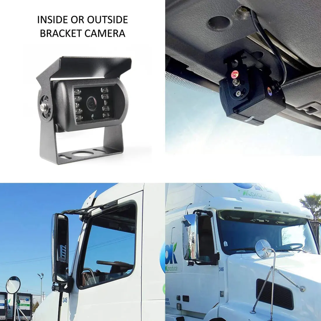 12 24v Night Vision Car Bus Van Lorry Truck Rear View Heavy Duty Reversing Camera