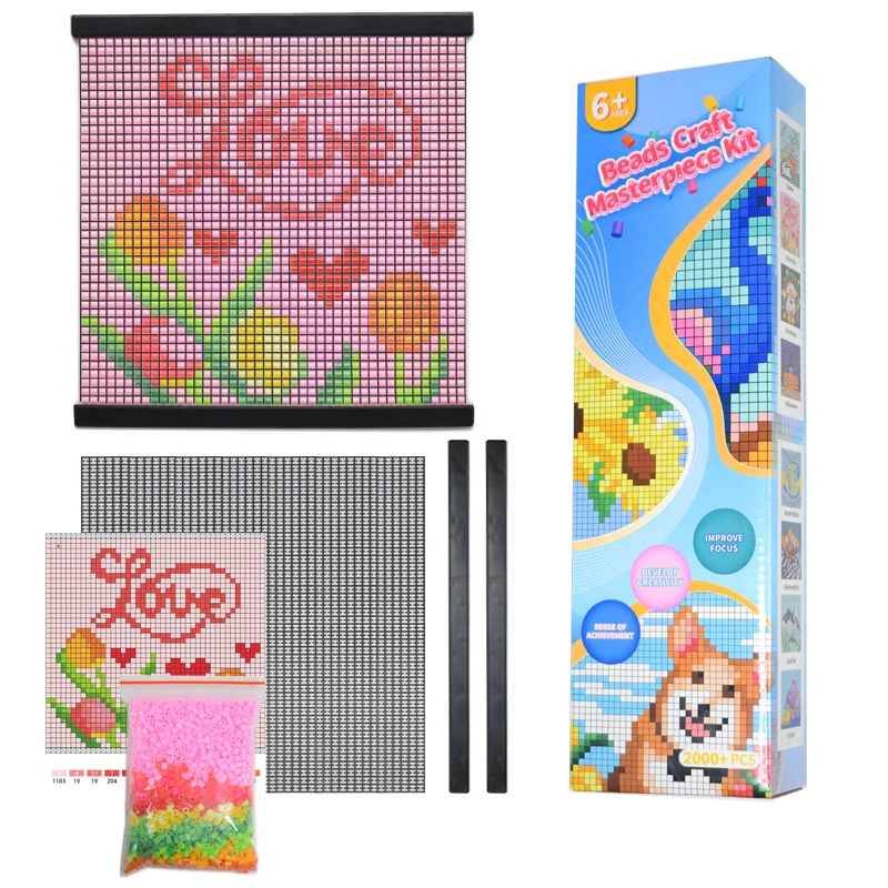 HAMA beads creativity canvas  Christmas Pattern Multi colors No-Iron Fuse Bead Craft Masterpiece Kit for Kids and Adult