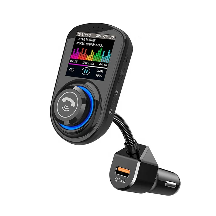 Voice wake-up Big screen Color Large Screen lossless Sound Dual USB Car Charger FM Transmitter Bluetooth Car Mp3 player