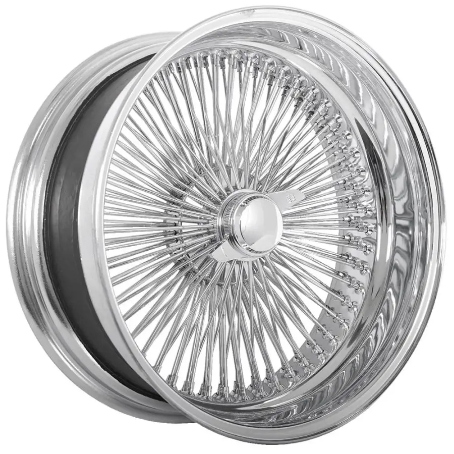Steel Wire Wheel 13 14 15 16 17 18 20  22 Inch Chrome Lip Silver Spinner Straight Reverse Deep 72 100 150 Spoke RIMS