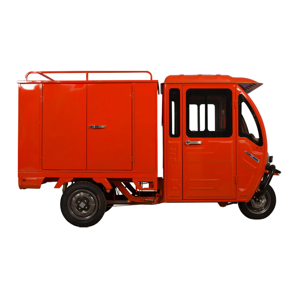 China Best-selling Food Tuktuk Adults Electric Vehicle 1200w1500w Enclosed Tricycle 3 Wheel Delivery Scooter Cargo Documents