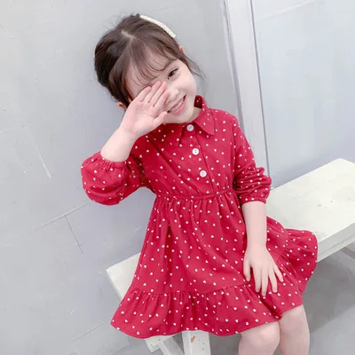 Girls dress 2019 new Korean version of the autumn super-spring spring and autumn little girl lace princess dress children skirt