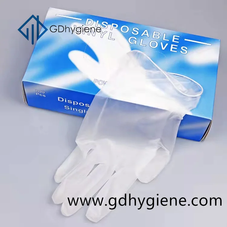 Factory Outlet premium vinyl powdered gloves disposable powder free hardy disposable vinyl gloves white