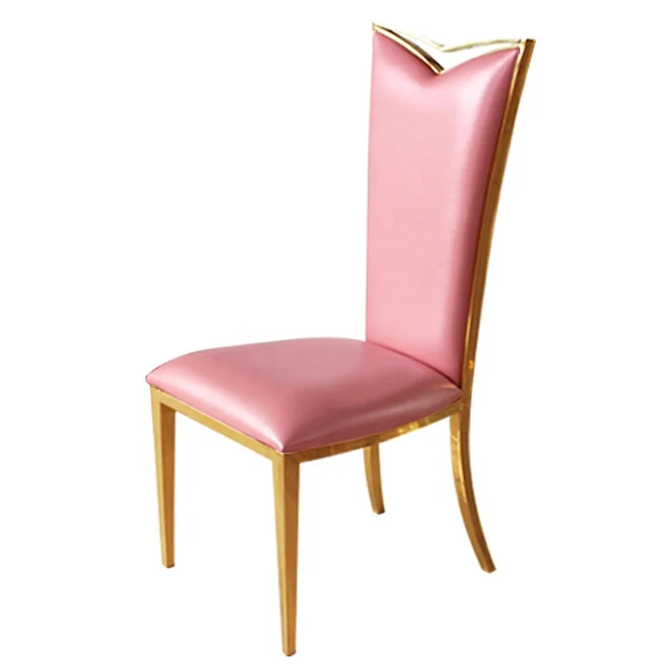 New design high shell back  grey velvet fabric stainless steel dining banquet chair