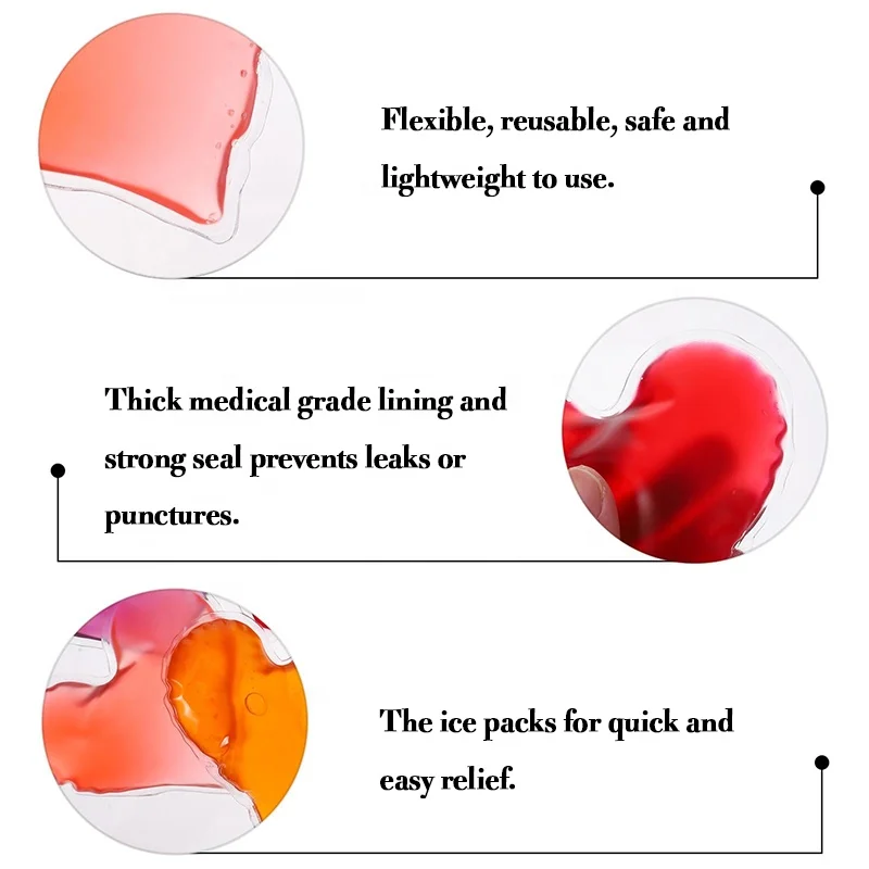 reusable custom design heart shaped cold gel ice cooling pack