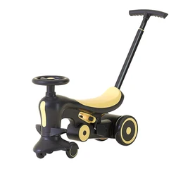 China wholesales 2021 new design 4IN1 baby swing car with push bar and stored pedals baby kids children sliding car ride on toys