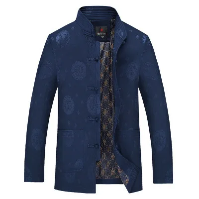 Spring Autumn Jacket Tang Suit Male Middle-Aged And Elderly Chinese Hanfu Jacket Father Birthday Gift Jacket Casual Large Size