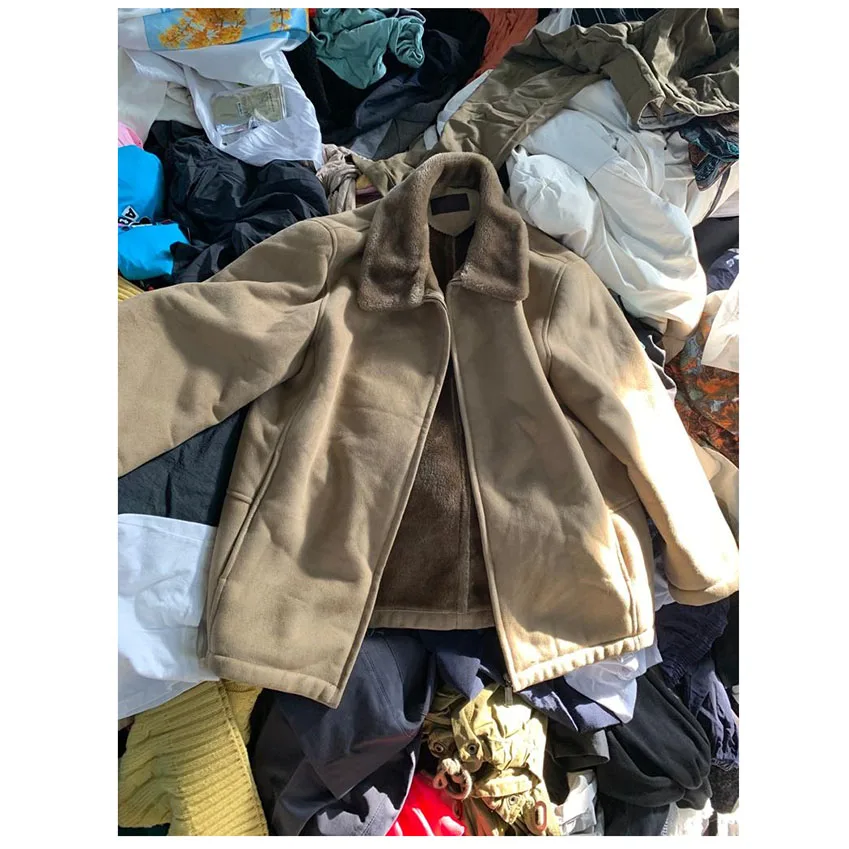 Korean High Quality Branded Selected Second Hand Leather Original Used Men Women Clothes Clothing Coat in Bales