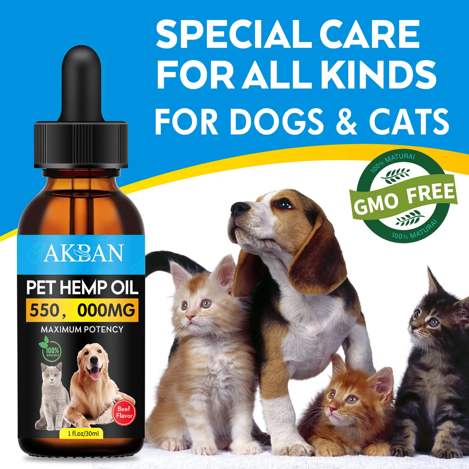 High End Pet Hemp Essential Oil Custom Private Label Dogs Cats Pain Relief Organic Pet Hemp Oil