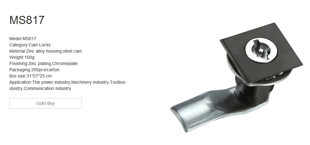 MS817  Zinc Alloy PVC Coated Industrial Compression Latch cam lock