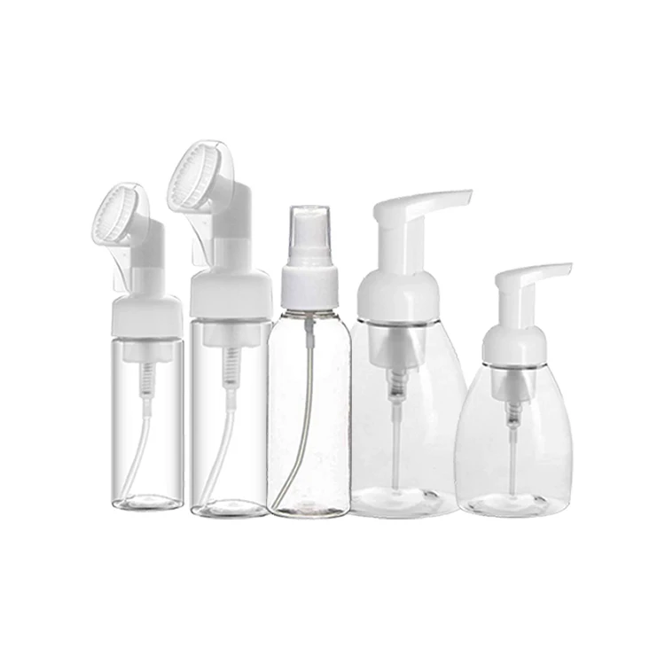 PET Rose Gold Cosmetic Soap Cleanser Dispenser White Foam Pump Bottle